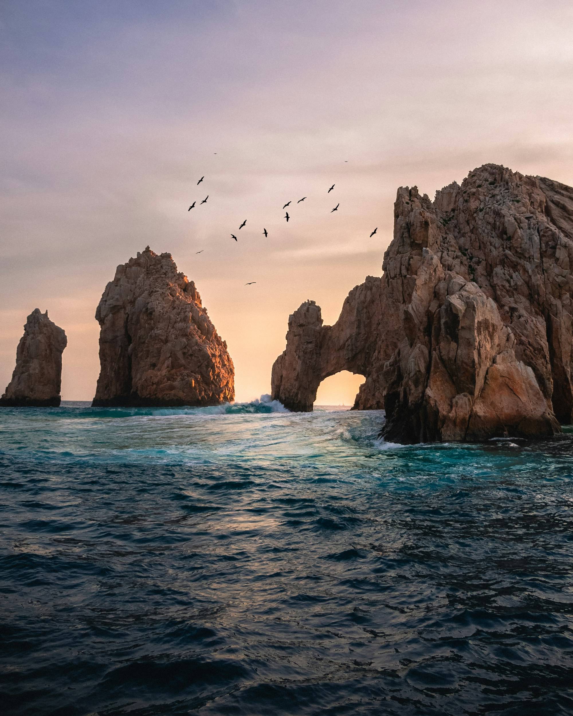 El Arco rock formation at Land's End, Cabo San Lucas, at sunset